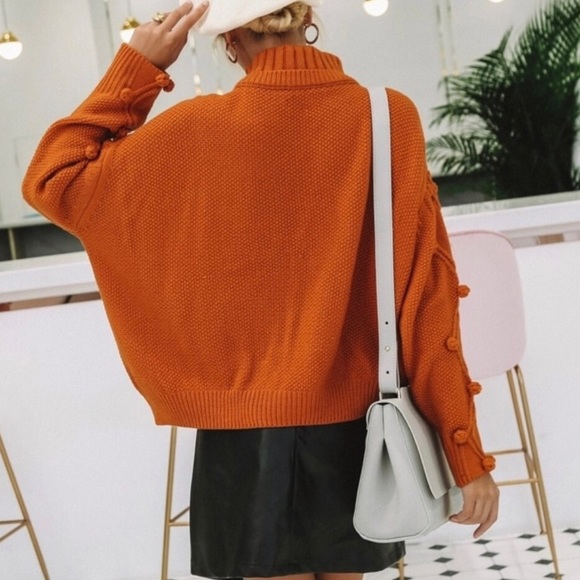 ‘Siena’ Burnt Orange Turtleneck Sweater - Picture 4 of 6